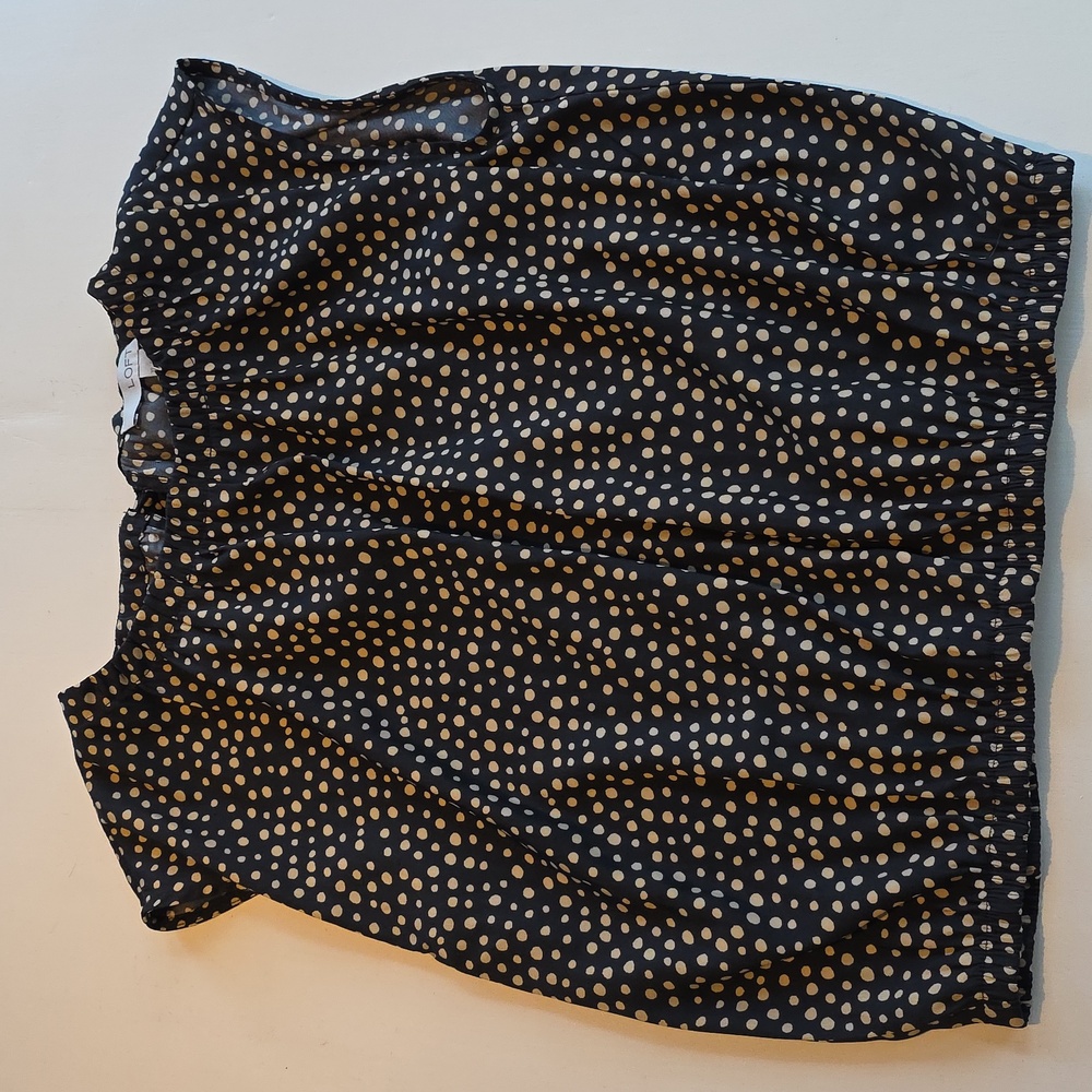 Loft Cheetah Print Tie Back Bubble Hem Top - Picture 3 of 5